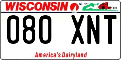WI license plate 080XNT