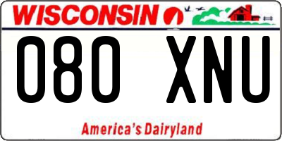 WI license plate 080XNU