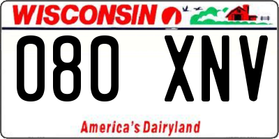 WI license plate 080XNV