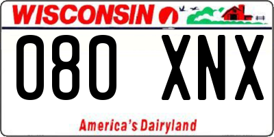 WI license plate 080XNX
