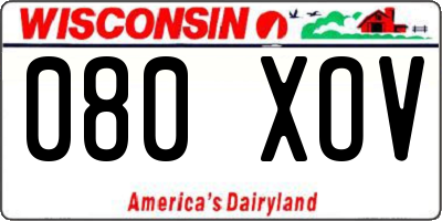 WI license plate 080XOV