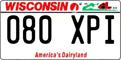 WI license plate 080XPI