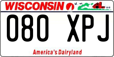 WI license plate 080XPJ