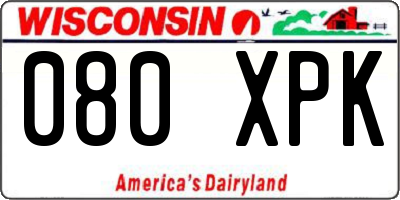 WI license plate 080XPK