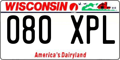 WI license plate 080XPL