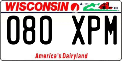 WI license plate 080XPM