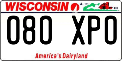 WI license plate 080XPO