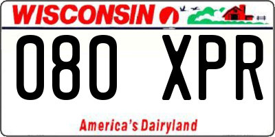 WI license plate 080XPR