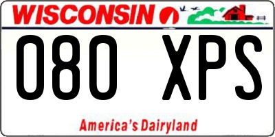 WI license plate 080XPS