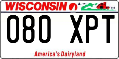 WI license plate 080XPT