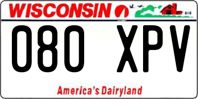 WI license plate 080XPV