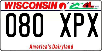 WI license plate 080XPX