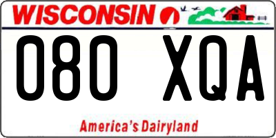 WI license plate 080XQA