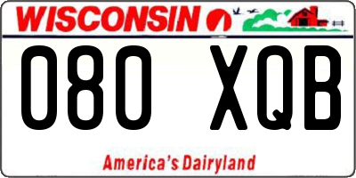 WI license plate 080XQB