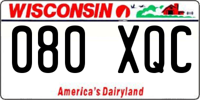 WI license plate 080XQC