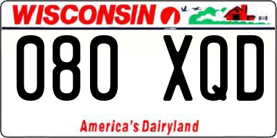 WI license plate 080XQD