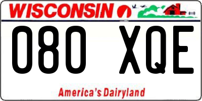 WI license plate 080XQE