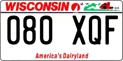WI license plate 080XQF
