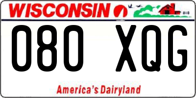 WI license plate 080XQG