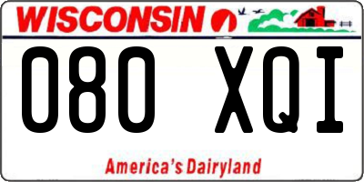 WI license plate 080XQI