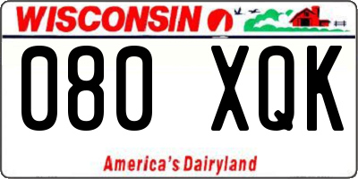 WI license plate 080XQK