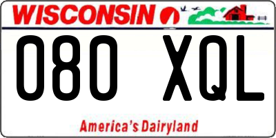 WI license plate 080XQL