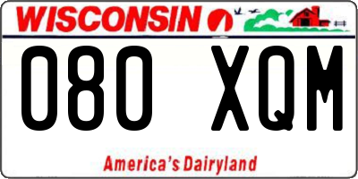 WI license plate 080XQM