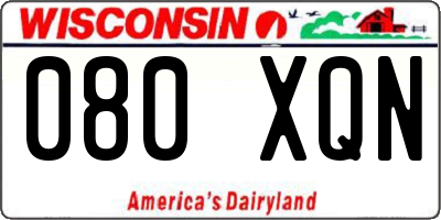 WI license plate 080XQN