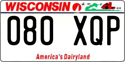 WI license plate 080XQP