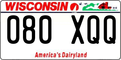 WI license plate 080XQQ