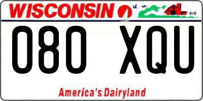 WI license plate 080XQU