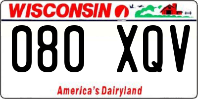 WI license plate 080XQV