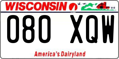 WI license plate 080XQW