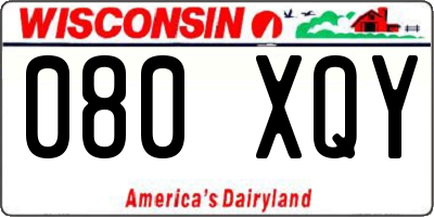 WI license plate 080XQY