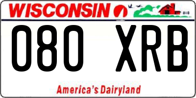 WI license plate 080XRB