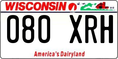 WI license plate 080XRH