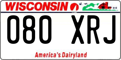 WI license plate 080XRJ