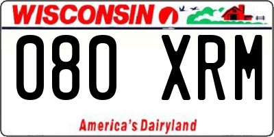 WI license plate 080XRM