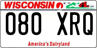 WI license plate 080XRQ