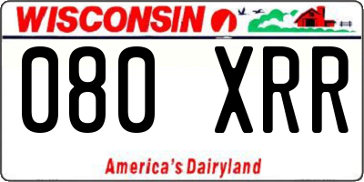 WI license plate 080XRR