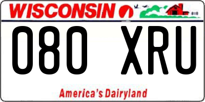 WI license plate 080XRU