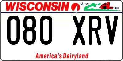 WI license plate 080XRV