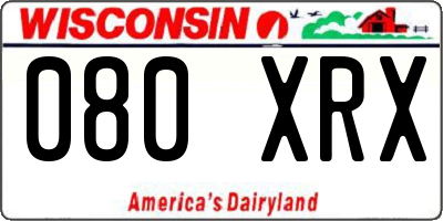 WI license plate 080XRX