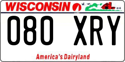 WI license plate 080XRY