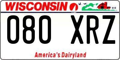 WI license plate 080XRZ