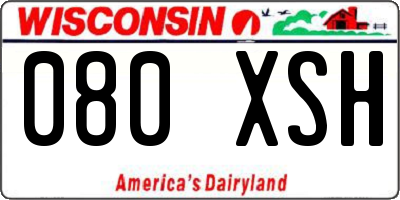 WI license plate 080XSH