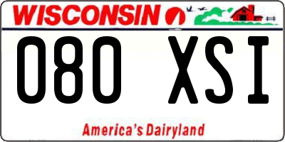 WI license plate 080XSI