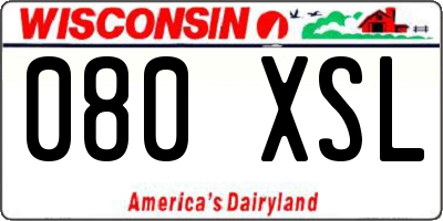 WI license plate 080XSL