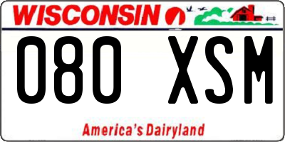 WI license plate 080XSM
