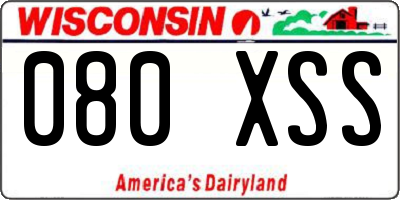 WI license plate 080XSS